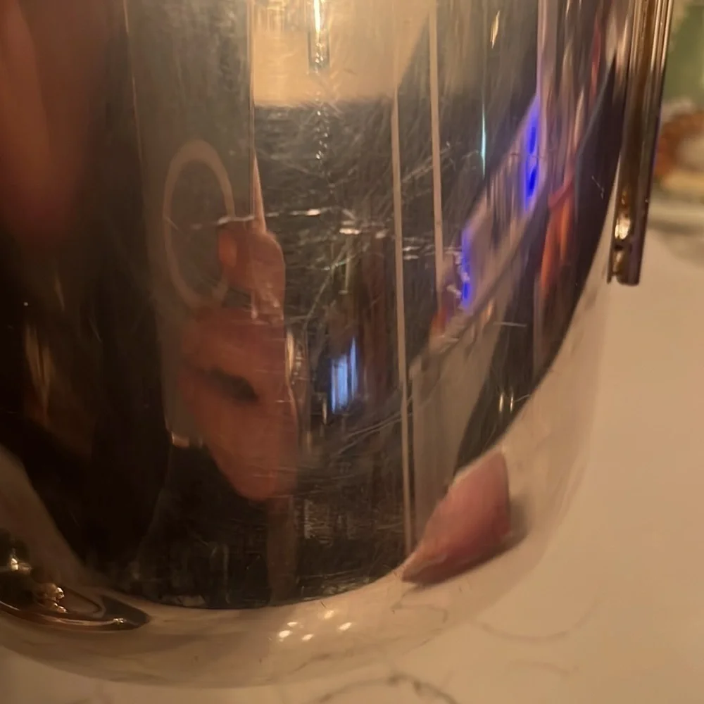 Vintage Maestri Argente Silver and brass ice bucket made in Italy